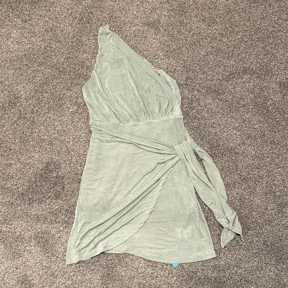 Cupshe One-Shoulder Sage Dress